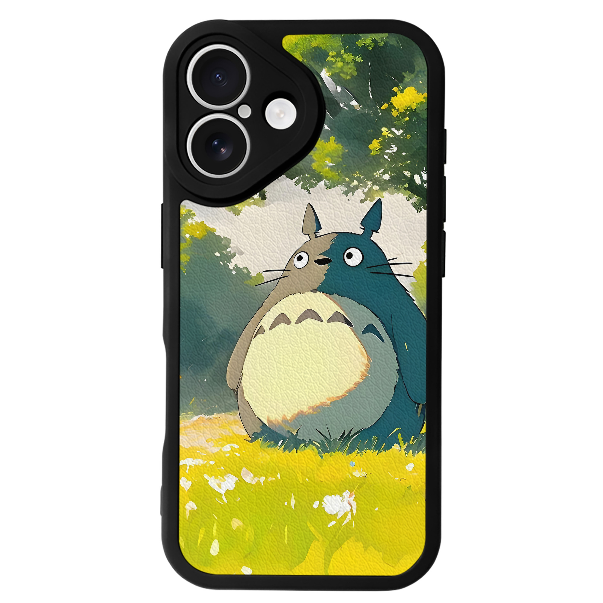 （画像用） となりのトトロ 草壁メイ 草壁サツキ My Neighbor Totoro Satsuki Kusakabe Mei Kusakabe 【iPhone 16シリーズ対応】シリコンスマホケース（レザー調） 材質：シリコン